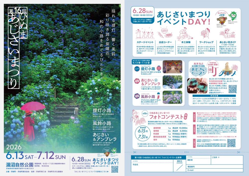 「第16回ひぬまあじさいまつり」まもなくスタート✨1万株の #あじさい が咲き誇る、初夏の絶景💠🩵を見る