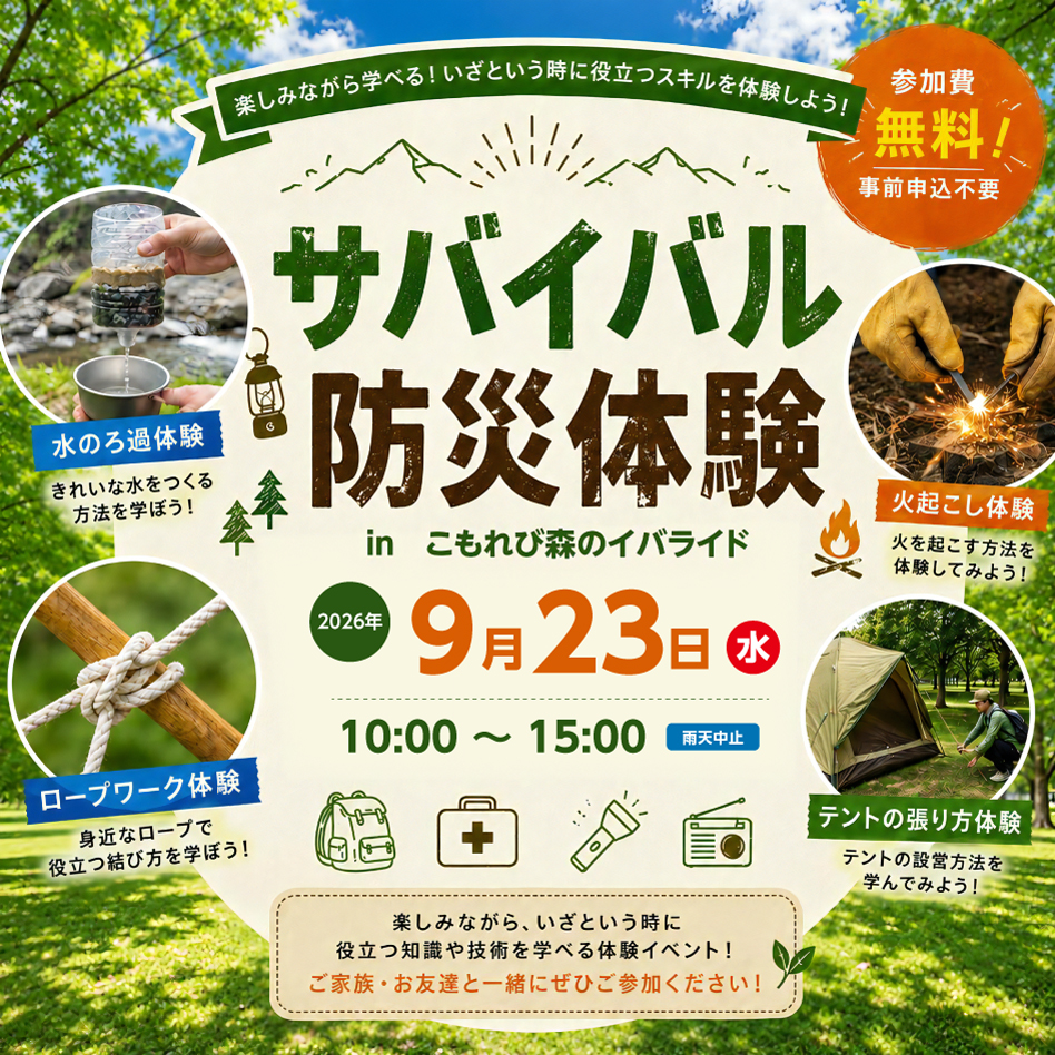 サバイバル防災体験