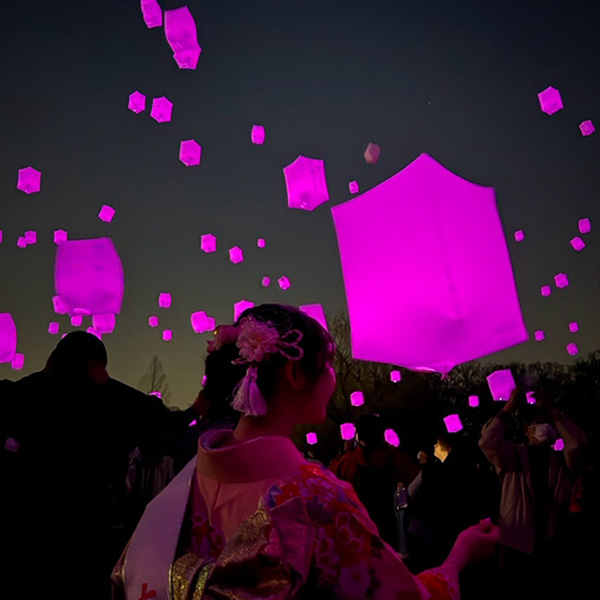 古河桃まつり_スカイランタン_600&times;600