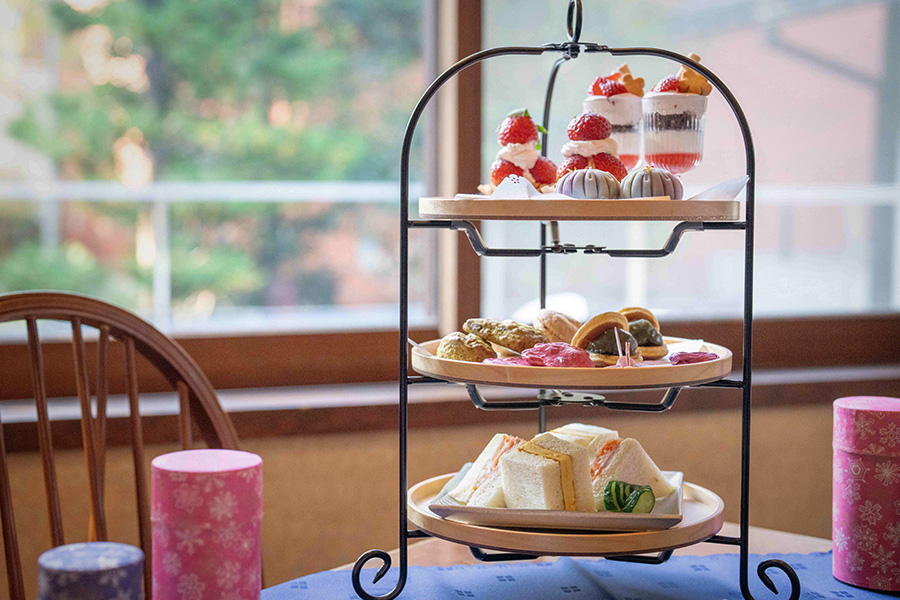 古河桃まつり_花桃アフタヌーンティー_スイーツ_900&times;600