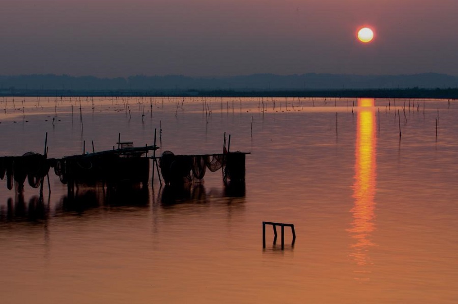 涸沼の夕景