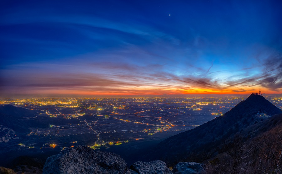 筑波山　夜景