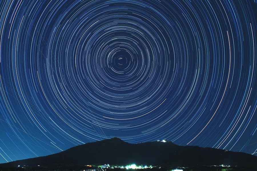 筑波山頂の北極星