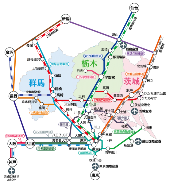 北関東地図